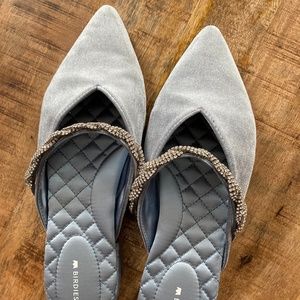 Birdies Swan Crystal Bracelet Mules Slides Size 10.5 Blue Bluebell